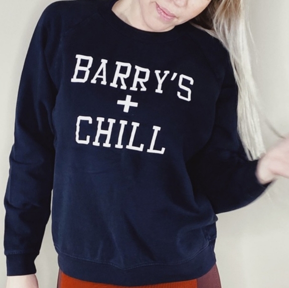 Barry's Tops - Barry's Bootcamp'Barry's+Chill' Black Sweatshirt S